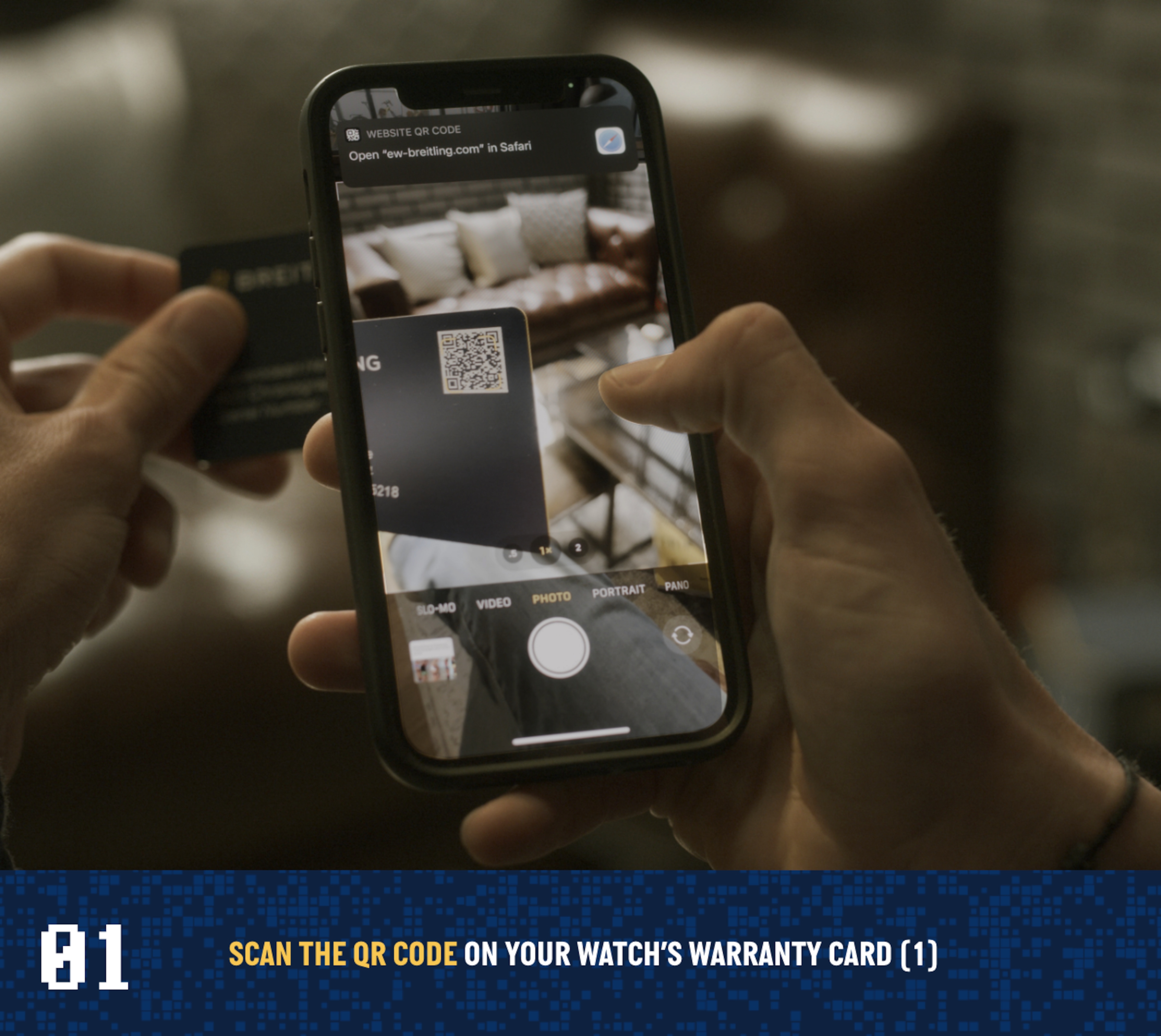 01 SCAN THE QR CODE ON YOUR WATCH'S WARRANTY CARD (**) (2)