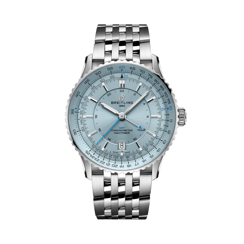 Navitimer Automatic GMT 41航空世界時自動腕錶 冰藍 | V-DIAL-COLOR-1111 dial, A32310171C1A1