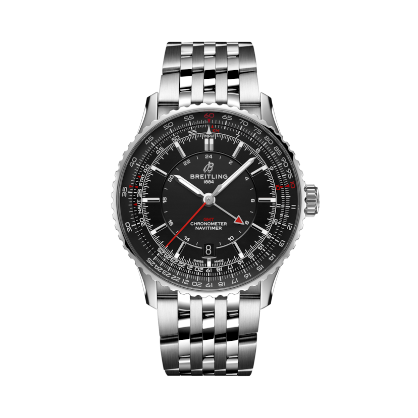 Navitimer Automatic GMT 41航空世界時自動腕錶 黑色 | V-DIAL-COLOR-5686 dial, A32310251B1A1