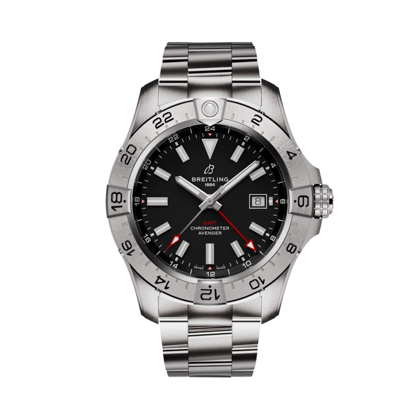 Avenger Automatic GMT 44復仇者世界時自動腕錶 黑色 | V-DIAL-COLOR-5686 dial, A32320101B1A1