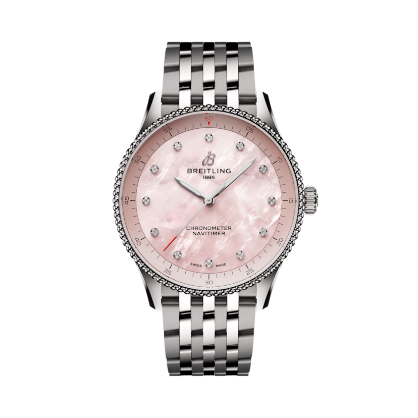 Navitimer 32航空計時腕錶 粉色珍珠貝母 | V-DIAL-COLOR-6666 dial, A77320D91K1A1
