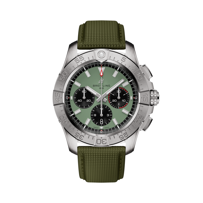 Avenger B01 Chronograph 44計時腕錶 綠色 | V-DIAL-COLOR-5765 dial, AB0147101L1X1